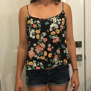 Flowery Open/Split Back Tank